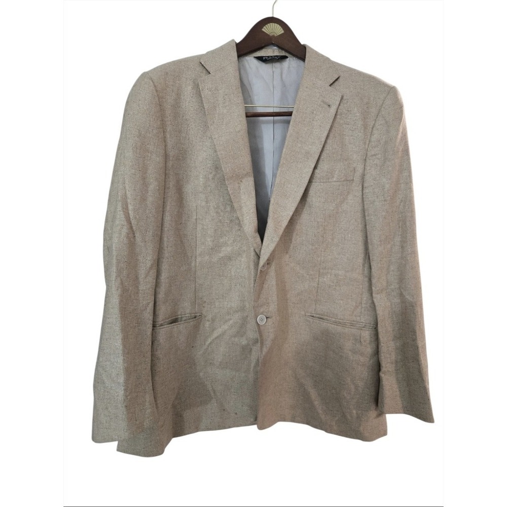 Jos. A. Bank Signature Collection Blazer 100% Silk Tan‎ Beige Tailored Fit 41R